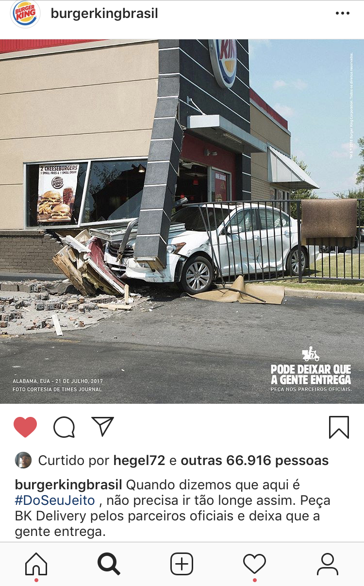 Eu ri desse post do Burger King no Instagram. E você